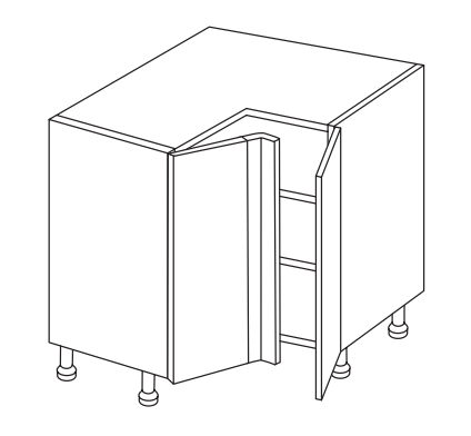 L Corner Base 930X930mm – Piatto Gloss Dove Grey