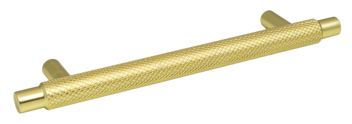 KNURLED BRUSHED SATIN BRASS HANDLE